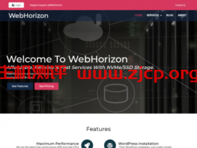 WebHorizon:日本vps/新加坡vps,2核/4GB内存/80GB NVMe硬盘/2TB流量/1Gbps端口,$5/月起