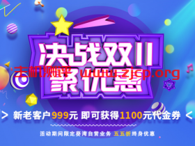 ZJI:双十一,自营服务器/阿里云专线服务器全部55折优惠,月付412元起,999元可获得1100元余额