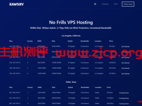 rawSRV:$9.5/月/1核/2GB内存/30GB NVMe空间/不限流量/10Gbps端口/DDOS/KVM/洛杉矶