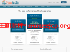 #黑五#EuroHoster:vps服务器70%优惠,独立服务器30%优惠,荷兰机房/保加利亚机房,€1.5/月起