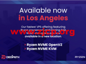DediPath:洛杉矶机房,新上Ryzen NVME VPS,1核/512M内存/10G NVME硬盘/1TB流量/1Gbps带宽,$44.00/年