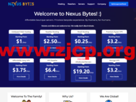 NexusBytes：AMD Ryzen VPS，1核/1G内存/15G硬盘/1000G流量/1Gbps带宽，$3.20/月起，免费Windows，可选美国/欧洲/亚太机房