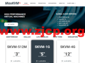 MaxKVM:AMD EPYC 7702p *1核 /1GB内存/30GB NVMe硬盘/1TB流量/10Gbps带宽,$2.49/月起,可选新加坡/洛杉矶/达拉斯/纽约/荷兰机房