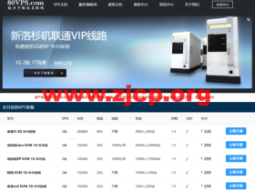 80VPS:香港cn2/香港cera,2核/1G内存/25G硬盘/不限流量/2Mbps带宽,299元/年