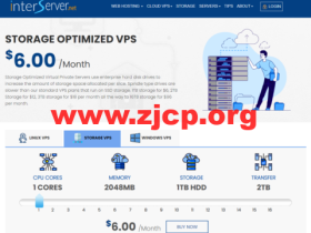 InterServer：美国便宜大硬盘vps，新泽西机房，1核/2GB内存/1TB硬盘/2TB流量/10Gbps带宽，$0.01/首月或$3/月起