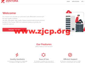 #黑五#Zentora Hosting:德国虚拟主机,首月免费,首年80%优惠,£1.68/年起