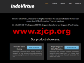 IndoVirtue:美国VPS,$5/月起,新加坡10Gbps带宽VPS,$7/月起,支持PayPal