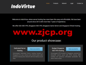 IndoVirtue：美国VPS，$5/月起，新加坡10Gbps带宽VPS，$7/月起，支持PayPal