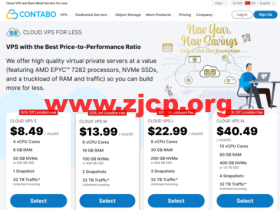 contabo：上线日本AMD EPYC VPS，限时免安装费，4核/8G/400GSSD/32T流量，200Mbps-1Gbps带宽，$8.49/月起