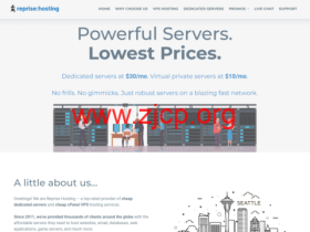 RepriseHosting:西雅图机房独立服务器,2*L5640/16GB内存/240GB SSD+8TB硬盘/1Gbps@10TB流量,$28.54/月