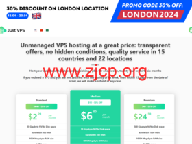 justvps:英国伦敦机房VPS月付7折,$3/月起,不限流量/带宽可选300M~1G带宽,免费切换机房/IP,可选香港/美国/俄罗斯等24个机房