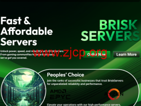 BriskServers:阿什本,1核@AMD Ryzen9 7950x/4GB/80GB/无限流量@10Gbps带宽,$7.8/月