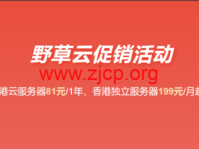 野草云:香港独立服务器199元/月起,香港VPS年付81元起,可选优质/精品BGP线路