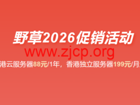 野草云:香港 VPS 88 元 / 年起,优质 / 精品网络可选,100M 不限流量,免费 CNIX,支持主流 AI 访问