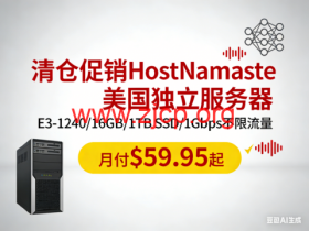 #清仓促销#HostNamaste:美国独立服务器,E3-1240/16GB/1TB SSD/1Gbps不限流量,月付$59.95起