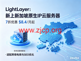 LightLayer:新上新加坡原生 IP 云服务器 7 折优惠 $8.4 / 月起 支持流媒体解锁 适配跨境电商与 SEO 优化