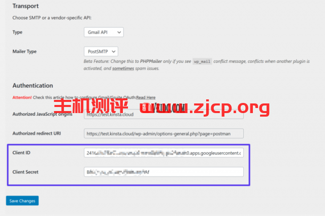 将Gmail API客户端ID添加到WordPress