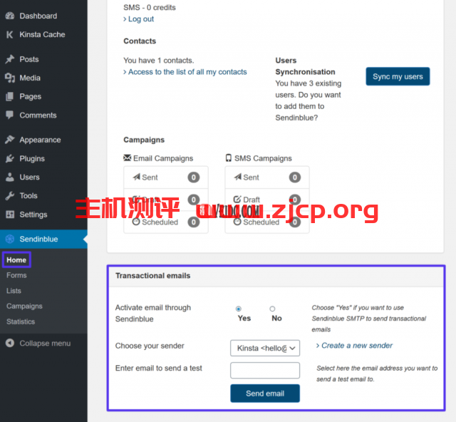 启用使用Sendinblue发送事务性电子邮件