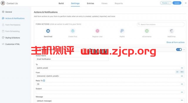 Formidable Forms电子邮件通知设置