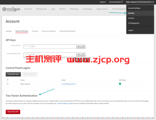 Mailgun双因子身份验证