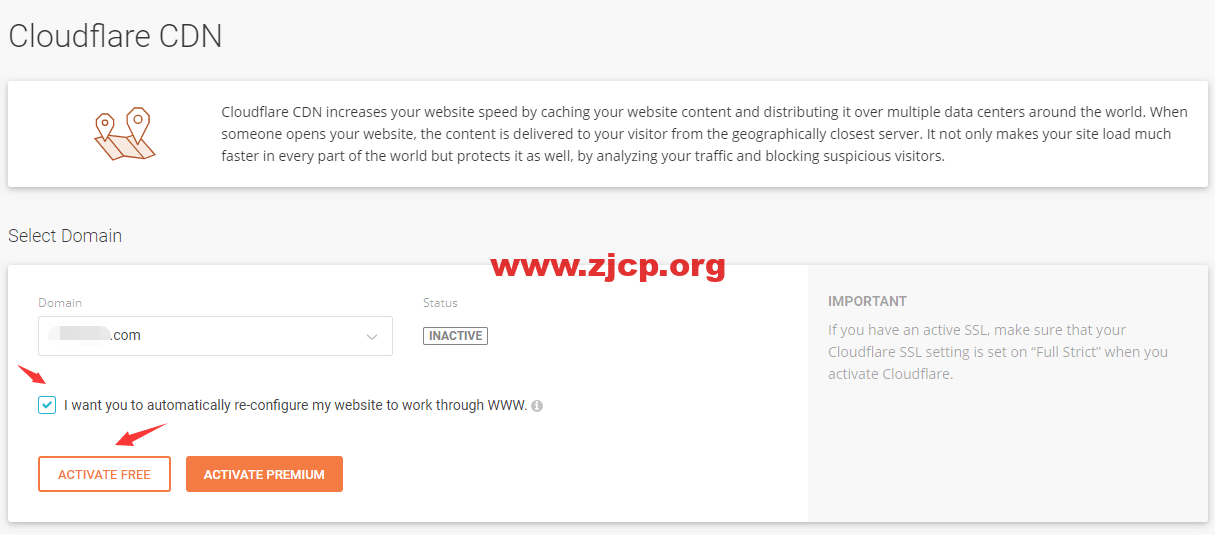 cloudflare-CDN-activate-free