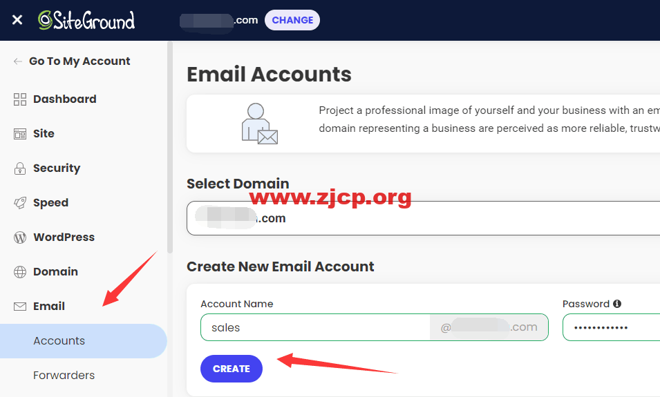 create-siteground-email-account